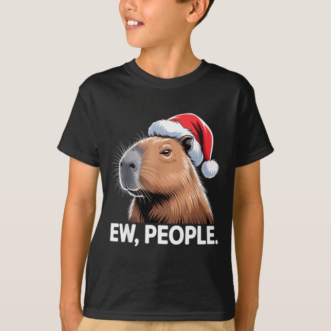 Camiseta Ew People Capybara Christmas Humor  (Anverso)