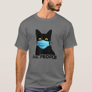 Camiseta Ew People Divertida Máscara De Gato Negro Para Muj