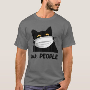 Camiseta Ew People Divertida Máscara De Gato Negro Para Muj