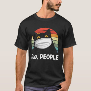 Camiseta Ew People Divertida Máscara De Gato Negro Para Muj