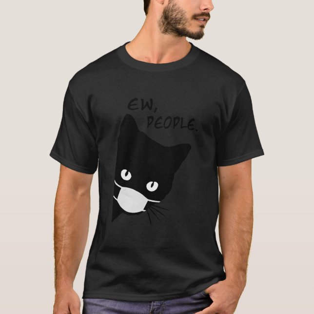 Camiseta Ew People Funny Black Cat Face Witch Mask (Anverso)