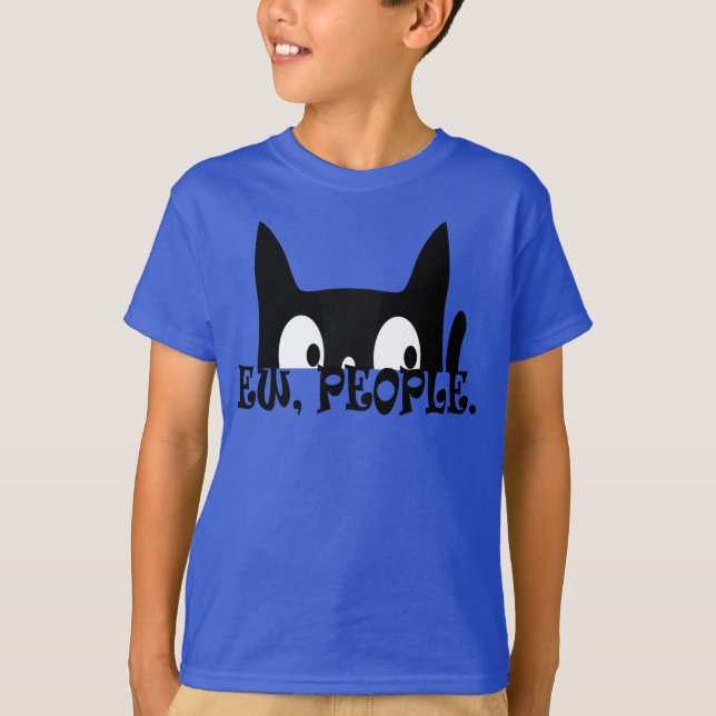Camiseta Ew People Funny Black Cat Kids (Anverso)