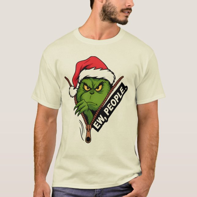 Camiseta Ew People – Funny Christmas Green Monster Shirt (Anverso)