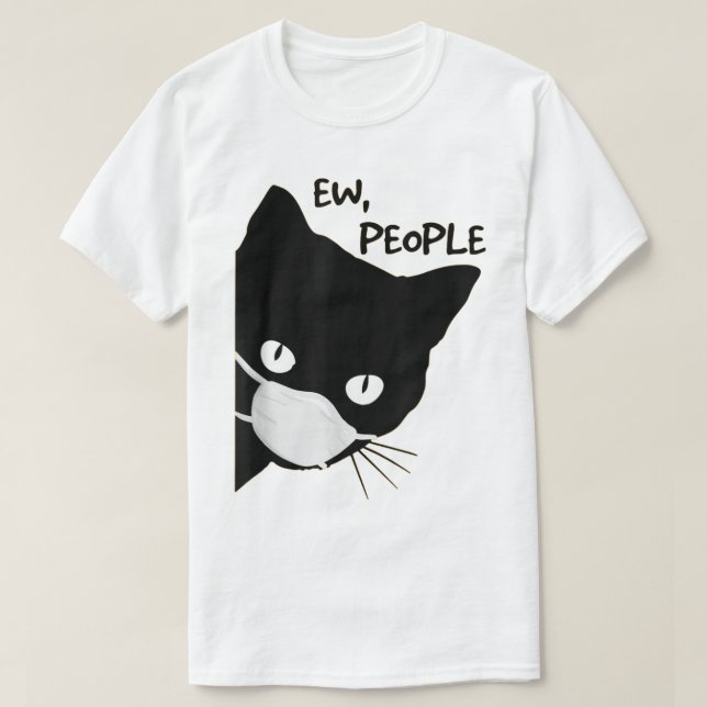 Camiseta Ew People Masked Black Cat Design (Diseño del anverso)