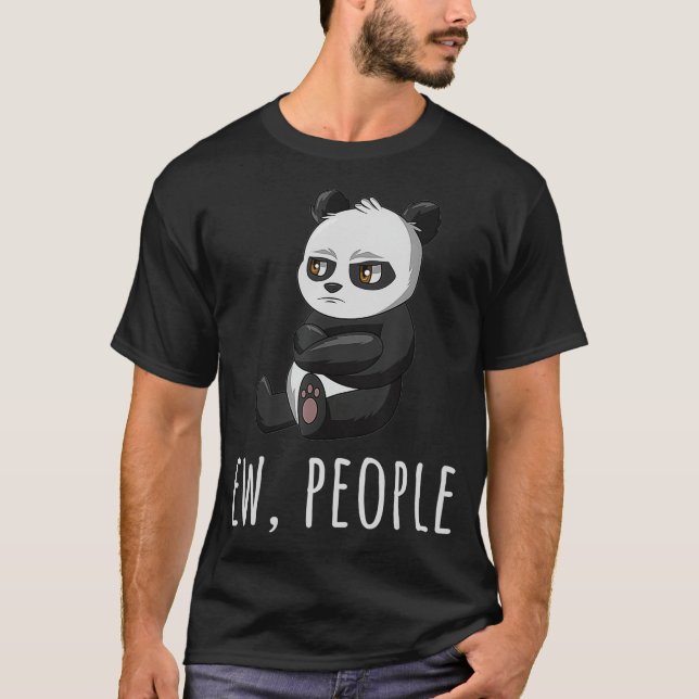 Camiseta Ew People Panda Introvert Antisocial s Sarcástico  (Anverso)