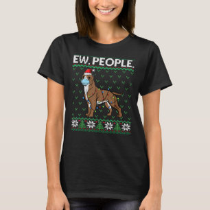 Camiseta Ew People Pitbull Face Mask Santa Dog Ugly Christi