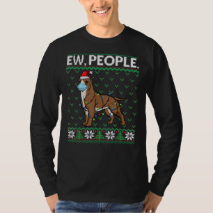 Camiseta Ew People Pitbull Face Mask Santa Dog Ugly Christi