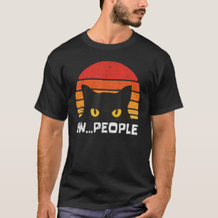 Camiseta Ew People Retro Graciosos Regalos De Gatos Negros