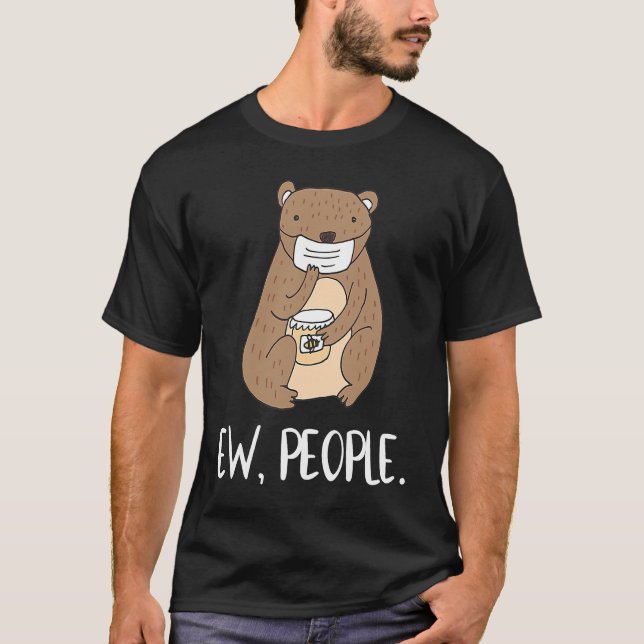Camiseta Ew Personas Llevan Máscara De Cara Distancia Socia (Anverso)