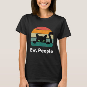 Camiseta Ew Personas Retro Cat Vintage Introvert Loner