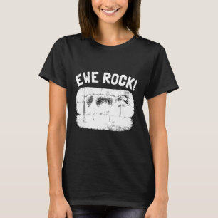 Camiseta Ewe Rock Sheep Fun . Gráfica Ewe Sheep Tee