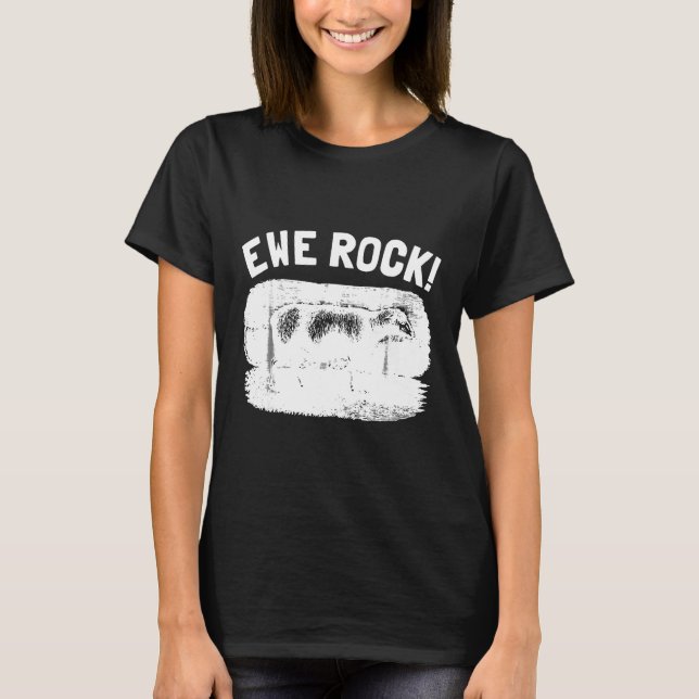 Camiseta Ewe Rock Sheep Fun . Gráfica Ewe Sheep Tee (Anverso)