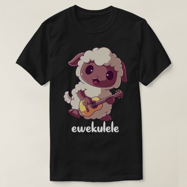Camiseta Ewekulele Oveja Ukulele Pun Guitar Jugador Agricul (Diseño del anverso)