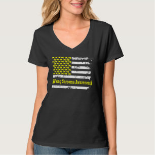 Camiseta Ewing Sarcoma Awareness USA Flag American Yellow