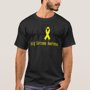 Camiseta Ewing Sarcoma Conciencia Heartbeat Apoyo Amarillo