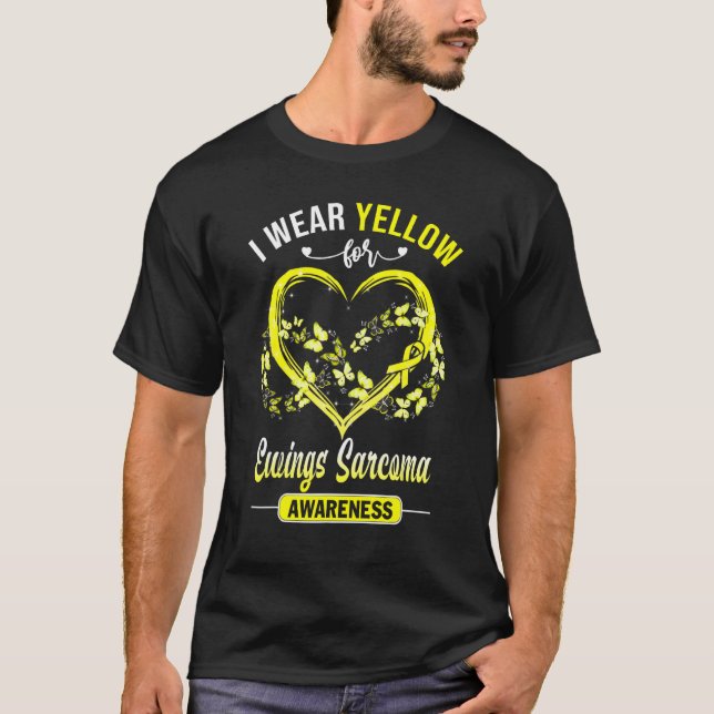 Camiseta Ewings Sarcoma Conciencia: Yo Uso Mariposa Amarill (Anverso)