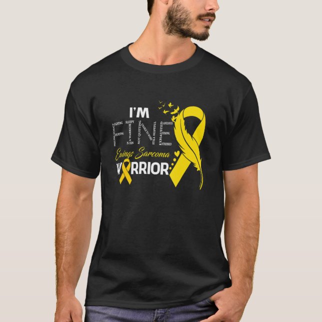 Camiseta Ewings Sarcoma Warrior I'm Fine Feather (Anverso)