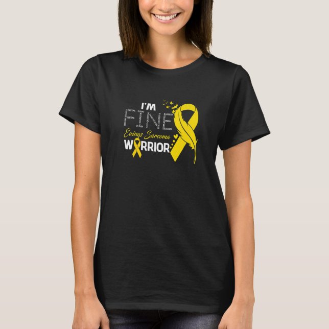 Camiseta Ewings Sarcoma Warrior I'm Fine Feather (Anverso)
