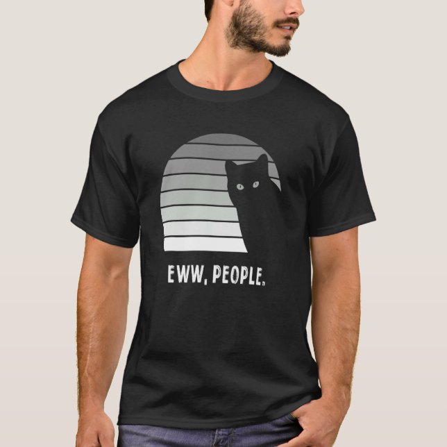 Camiseta Eww people retro cat  cats cat (Anverso)