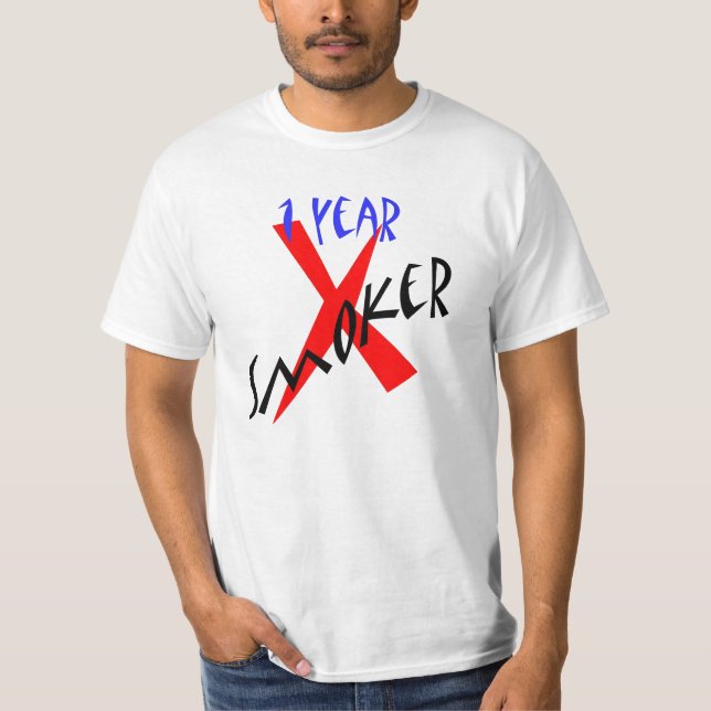 Camiseta Ex-fumador del rojo de 1 año (Anverso)