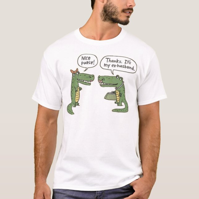 Camiseta Ex monedero divertido del cocodrilo del marido (Anverso)