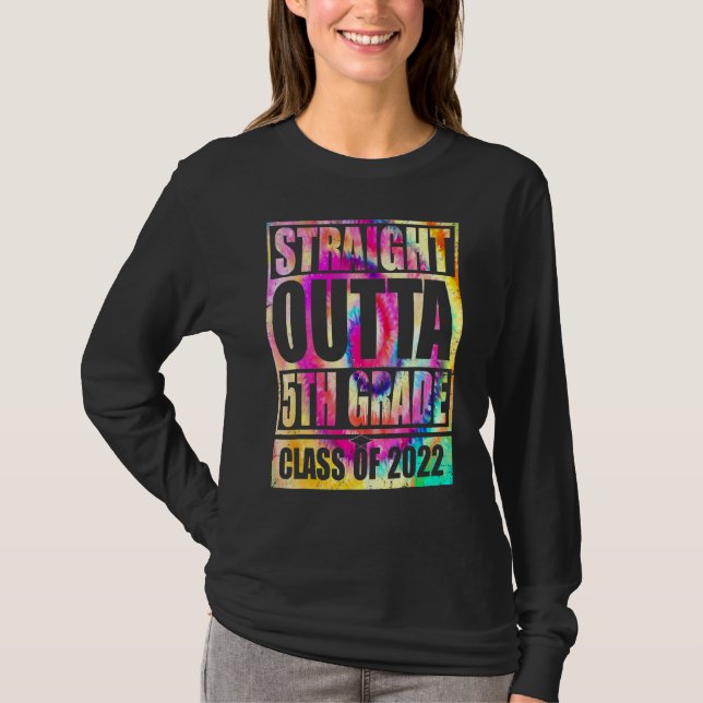 Camiseta Exacto recto de 5º grado de tinte de tie gran grad (Anverso)
