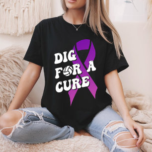 Camiseta Excava Para Una Curación, Conciencia Del Cáncer De