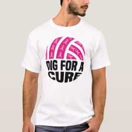 Camiseta Excava Para Una Curación Voleibol Octubre Cáncer D