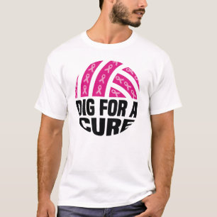 Camiseta Excava Para Una Curación Voleibol Octubre Cáncer D