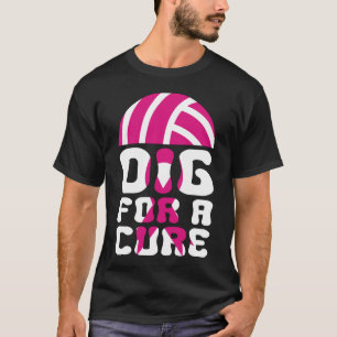 Camiseta Excava Para Una Curación Voleibol Octubre Cáncer D