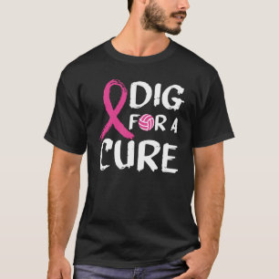 Camiseta Excava Por Una Cura Voleibol Octubre Cáncer De Mam