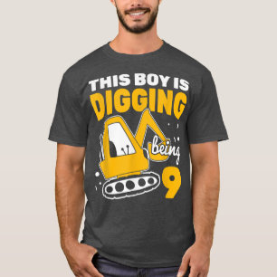 Camiseta excavación de niños: 9 excavadora de construcción 