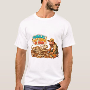 Camiseta Excavación Divertida de Fósiles de Dinosaurio