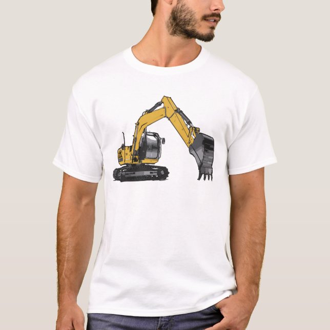 Camiseta Excavador amarillo grande (Anverso)