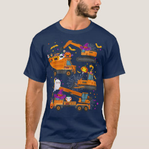 Camiseta Excavador Construcción Halloween Vehículo Crane Tr