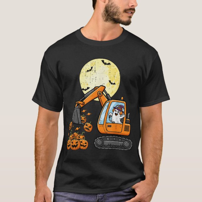 Camiseta Excavador de Boos Calabaza Niños Halloween Niños (Anverso)