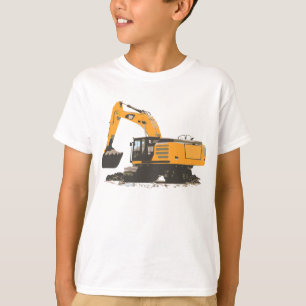 Camiseta Excavador retro anaranjado grande #3