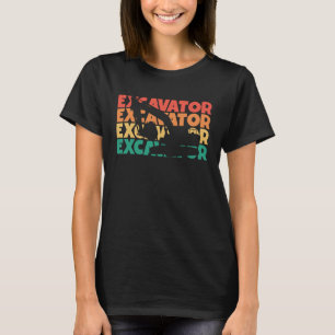 Camiseta Excavador retro cargador de texto retroexcavador