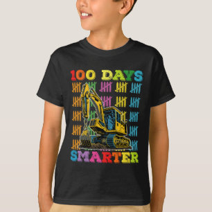 Camiseta Excavadora 100 Días Más Inteligente 100º Día de Es