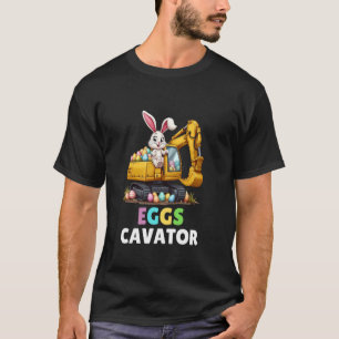 Camiseta Excavadora Conejo de Pascua Caza de Huevos Constru