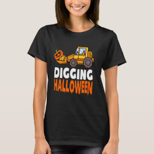 Camiseta Excavadora de Camión de Calabaza Halloween Excavat