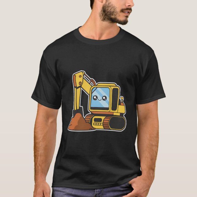 Camiseta Excavadora De Cómics Para Niños (Anverso)
