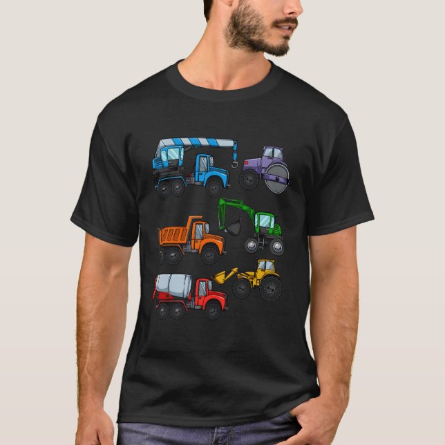 Camiseta Excavadora de construcción Funny Disparador de pal (Anverso)
