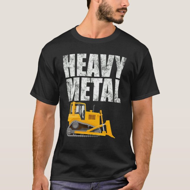 Camiseta Excavadora de metal pesado Bulldozer Construcción  (Anverso)