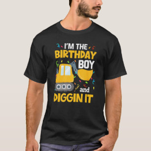 Camiseta Excavadora De Niños De Cumpleaños Para La Construc