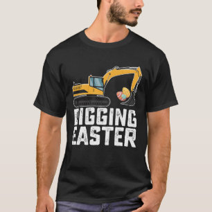 Camiseta Excavadora de Pascua cavando divertida caza de hue