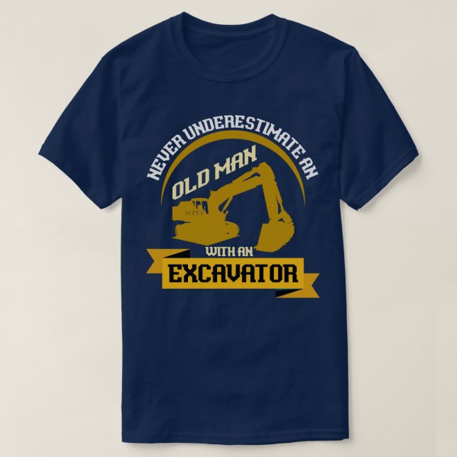Camiseta Excavadora de Viejo Fundido de Construcción (Diseño del anverso)