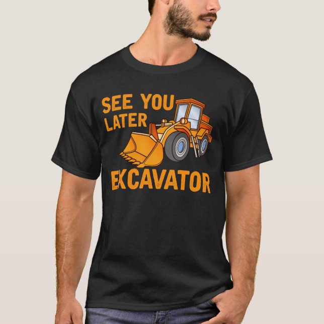 Camiseta Excavadora divertida de la construcción dice niño  (Anverso)