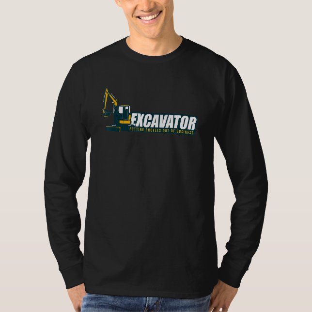 Camiseta Excavadora Extrayendo Las Palas De La Explotación  (Anverso)