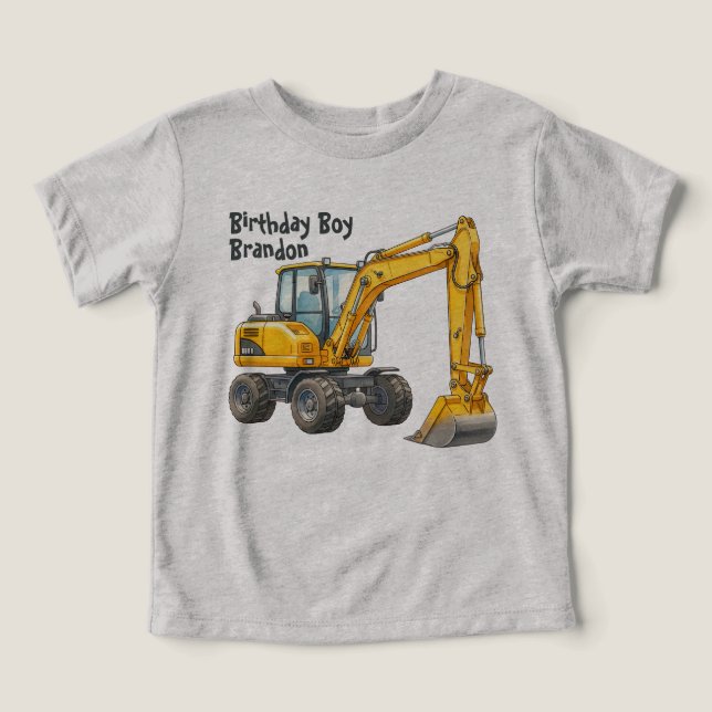 Camiseta excavadora para fiesta de cumpleaños de c (Diseño delantero )